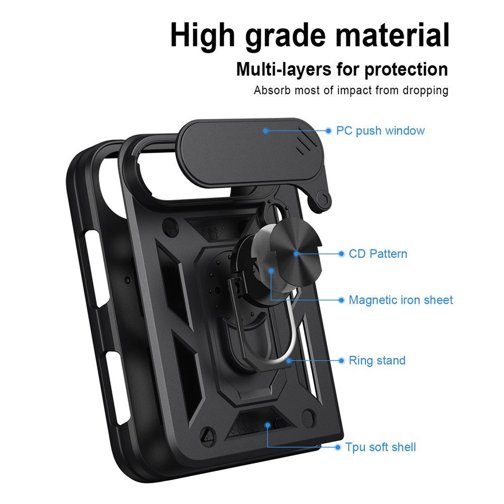 EIDERWOOD iPhone Fold Hybrid Håndværker Cover med Ståfunktion & Cam Slider - Rød