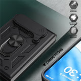 EIDERWOOD iPhone Fold Hybrid Håndværker Cover med Ståfunktion & Cam Slider - Blå