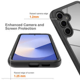 EIDERWOOD Samsung Galaxy S26 FE / S25 FE Hybrid Mobil Cover med Indbygget Skærmbeskyttelse - Gennemsigtig / Sort