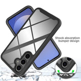 EIDERWOOD Samsung Galaxy S26 FE / S25 FE Hybrid Mobil Cover med Indbygget Skærmbeskyttelse - Gennemsigtig / Sort