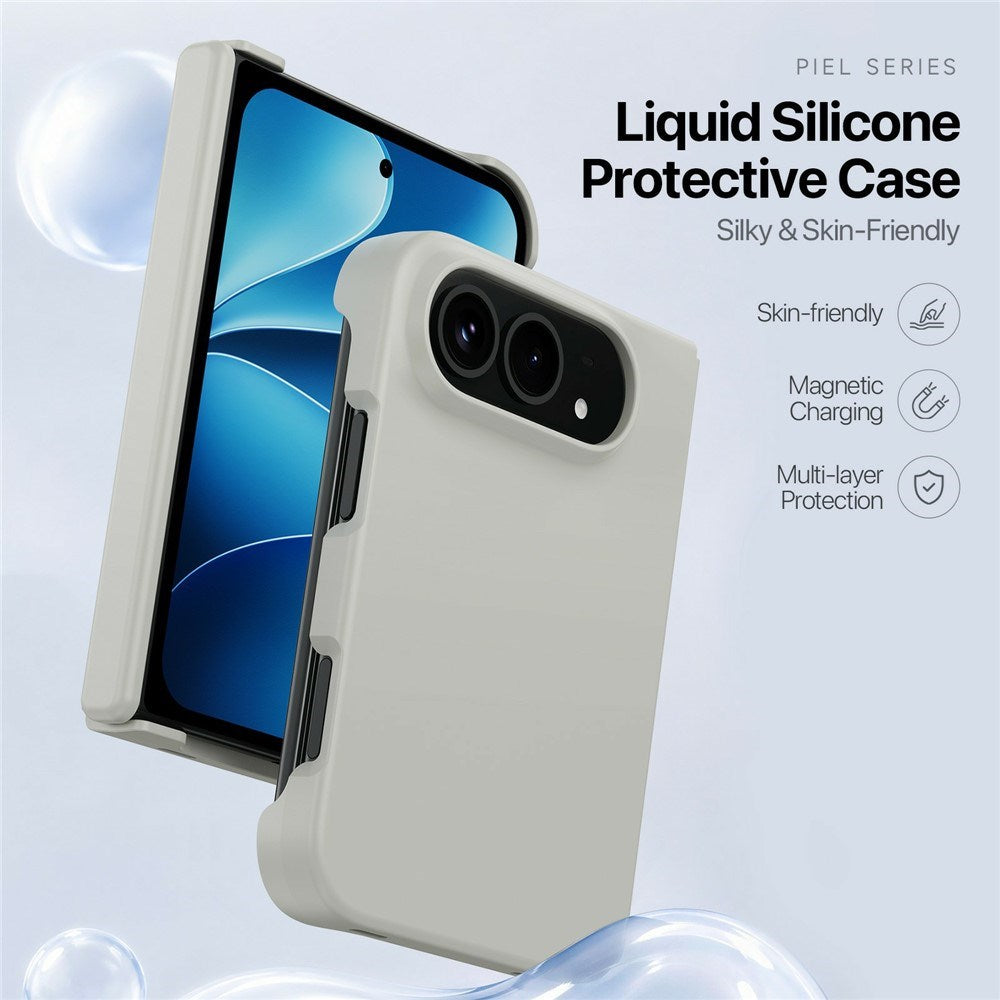 DUX DUCIS Piel Series iPhone Fold Silikone Bagsidecover - MagSafe Kompatibel - Grå
