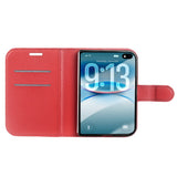 iPhone Fold EIDERWOOD Kunstlæder Flip Cover m. Kortholder - Rød