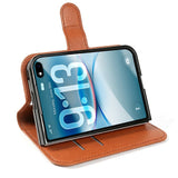 iPhone Fold EIDERWOOD Kunstlæder Flip Cover m. Kortholder - Brun
