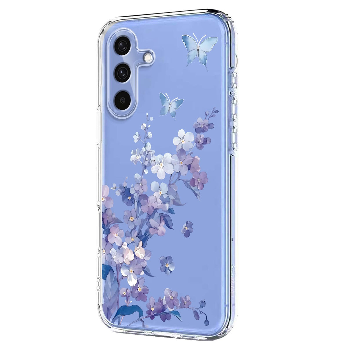 EIDERWOOD Samsung Galaxy S26 FE Fleksibel Plastik Mobil Cover m. Blomstermotiv - Gennemsigtig / Violer