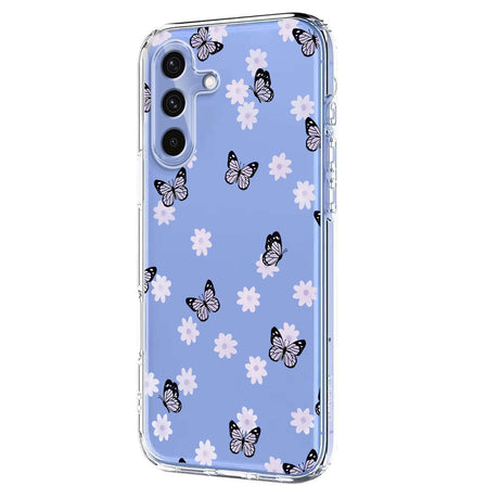 EIDERWOOD Samsung Galaxy S26 FE Fleksibel Plastik Mobil Cover m. Blomstermotiv - Gennemsigtig / Sommerfugle