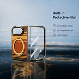 iPhone Fold EIDERWOOD 2-i-1 Aramid Cover m. Indbygget Beskyttelsesfilm & Kickstand - MagSafe Kompatibel - Orange