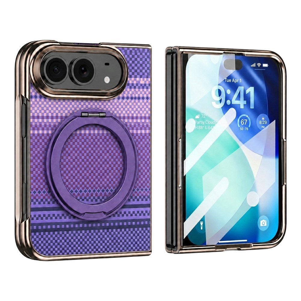 iPhone Fold EIDERWOOD 2-i-1 Aramid Cover m. Indbygget Beskyttelsesfilm & Kickstand - MagSafe Kompatibel - Lilla