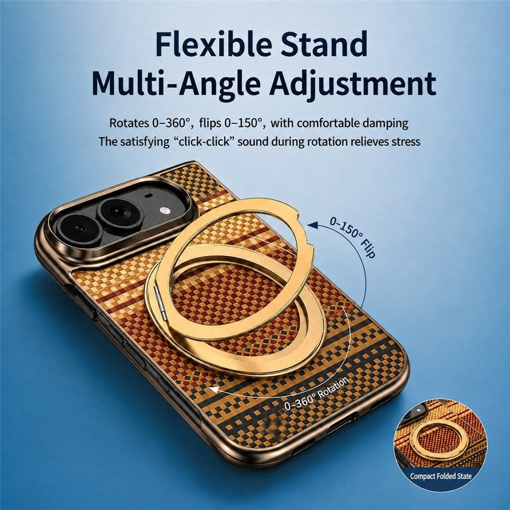iPhone Fold EIDERWOOD 2-i-1 Aramid Cover m. Indbygget Beskyttelsesfilm & Kickstand - MagSafe Kompatibel - Lilla