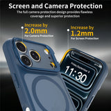 iPhone 18 Pro Max / 17 Pro Max Hybrid Plast Bagside Cover m. Stødabsorberende Kanter & Kickstand - MagSafe Kompatibel - Blå