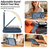 iPhone 18 Pro / 17 Pro Hybrid Plast Bagside Cover m. Stødabsorberende Kanter & Kickstand - MagSafe Kompatibel - Blå