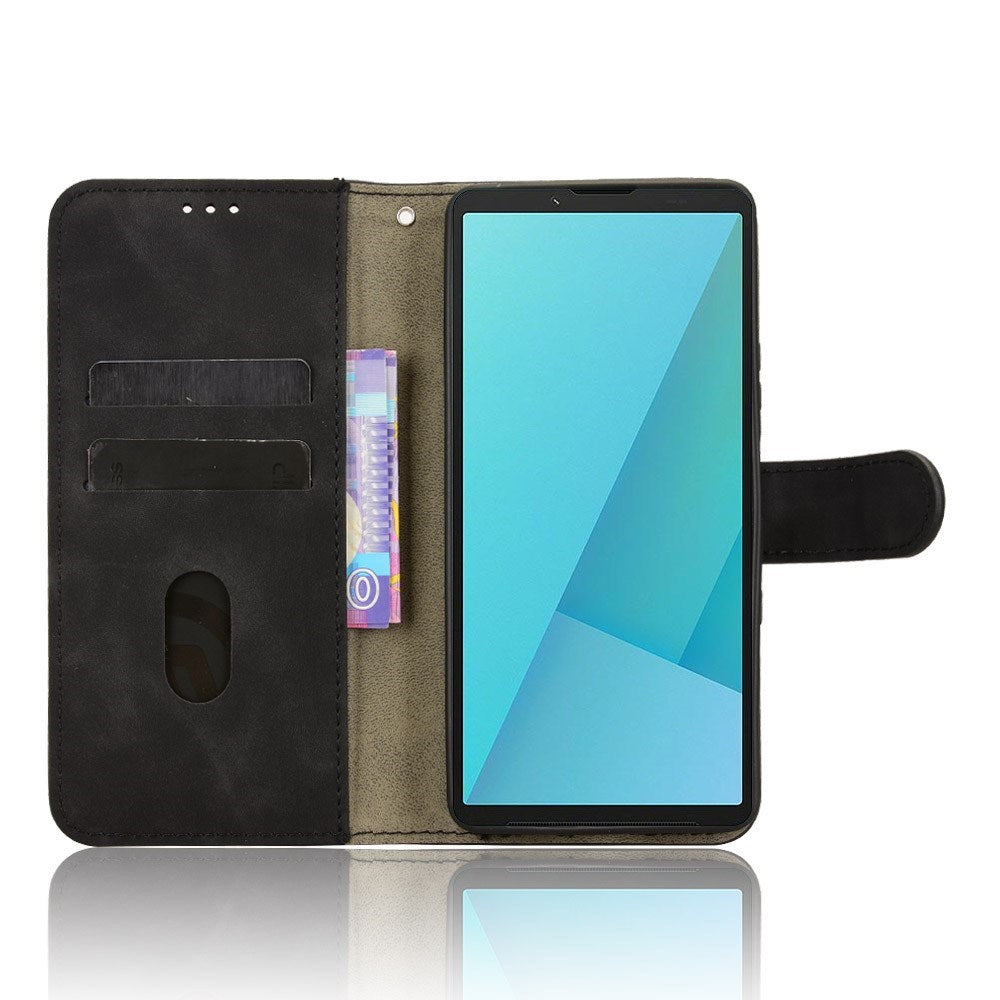 EIDERWOOD Sony Xperia 10 VIII Kuntslæder Flip Cover med Ståfunktion og Pung - Sort