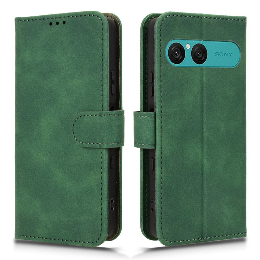 EIDERWOOD Sony Xperia 10 VIII Kuntslæder Flip Cover med Ståfunktion og Pung - Grøn