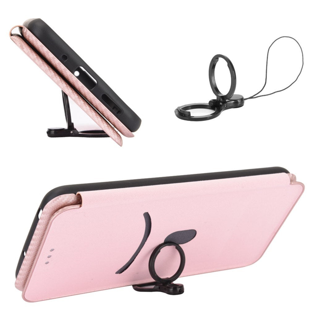 EIDERWOOD Sony Xperia 10 VIII Kunstlæder Cover med Strop til Ståfunktion - Lyserød