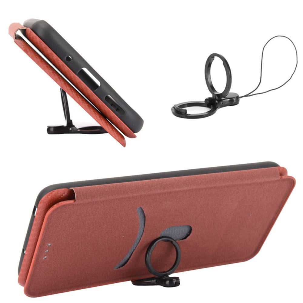 EIDERWOOD Sony Xperia 10 VIII Kunstlæder Cover med Strop til Ståfunktion - Rød