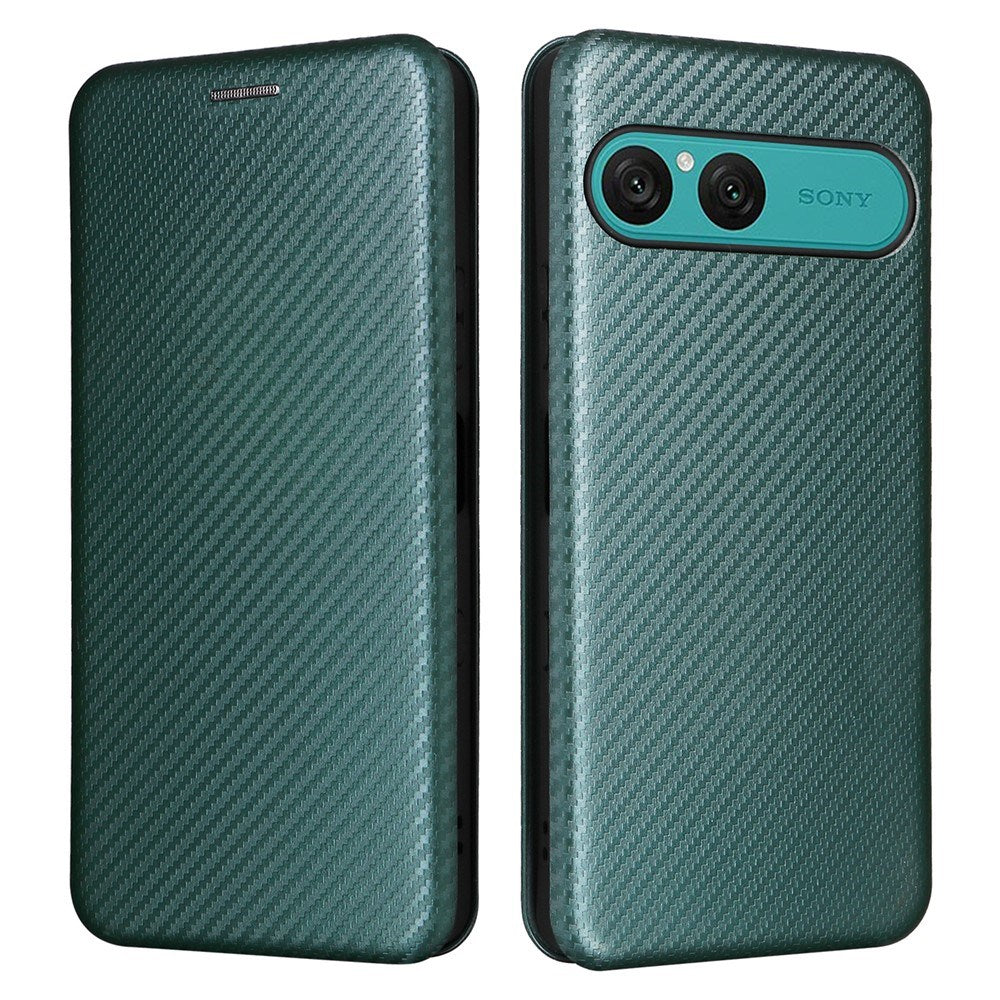 EIDERWOOD Sony Xperia 10 VIII Kunstlæder Cover med Strop til Ståfunktion - Grøn