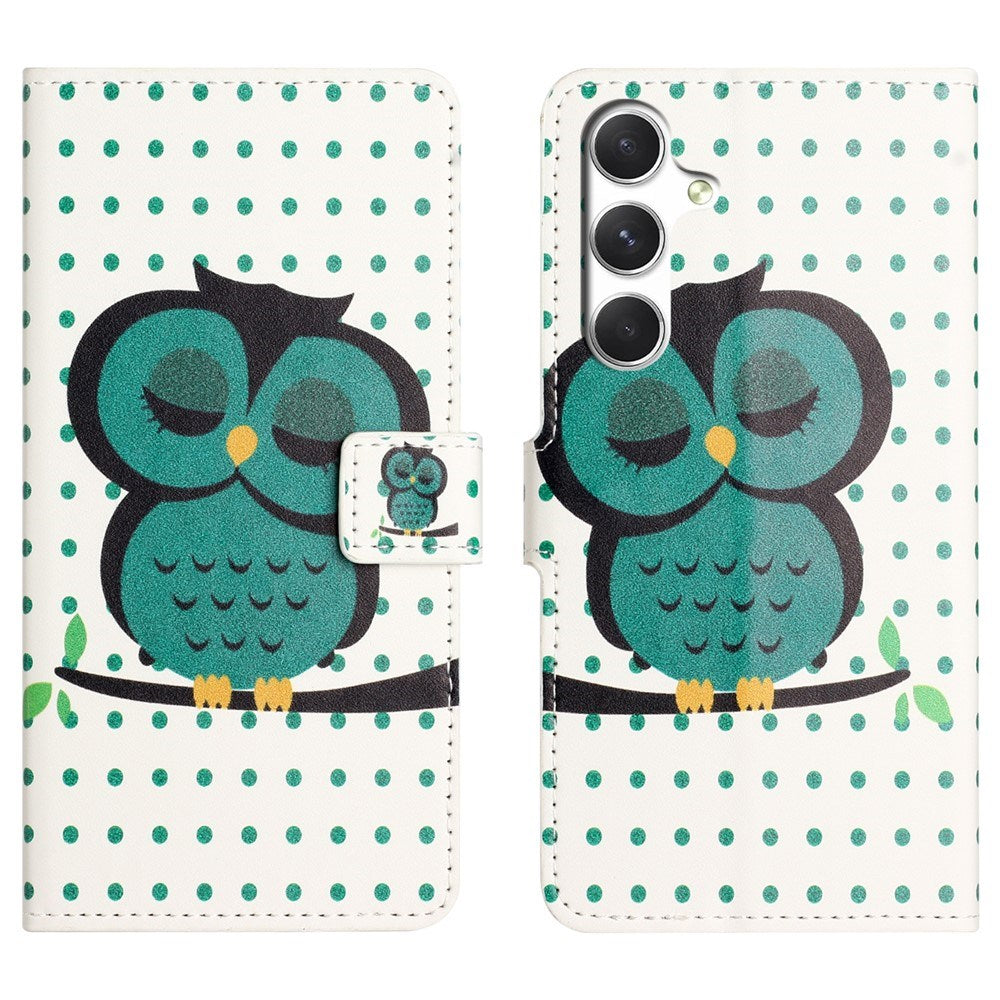 EIDERWOOD Samsung Galaxy S26 FE Flip Mobil Cover inkl. Pung og Ståfunktion - Sovende Ugle