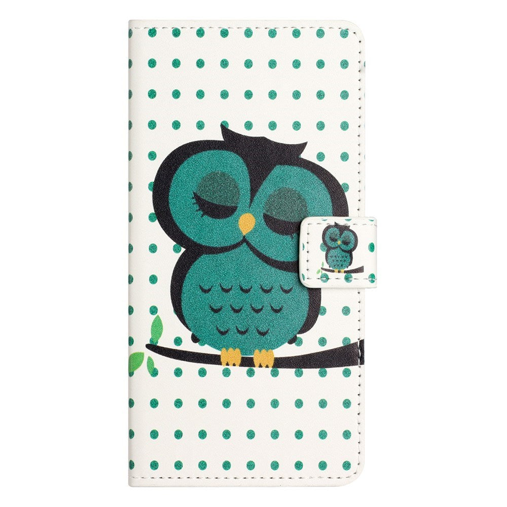EIDERWOOD Samsung Galaxy S26 FE Flip Mobil Cover inkl. Pung og Ståfunktion - Sovende Ugle