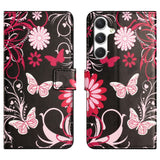 EIDERWOOD Samsung Galaxy S26 FE Flip Mobil Cover inkl. Pung og Ståfunktion - Sort / Sommerfugle