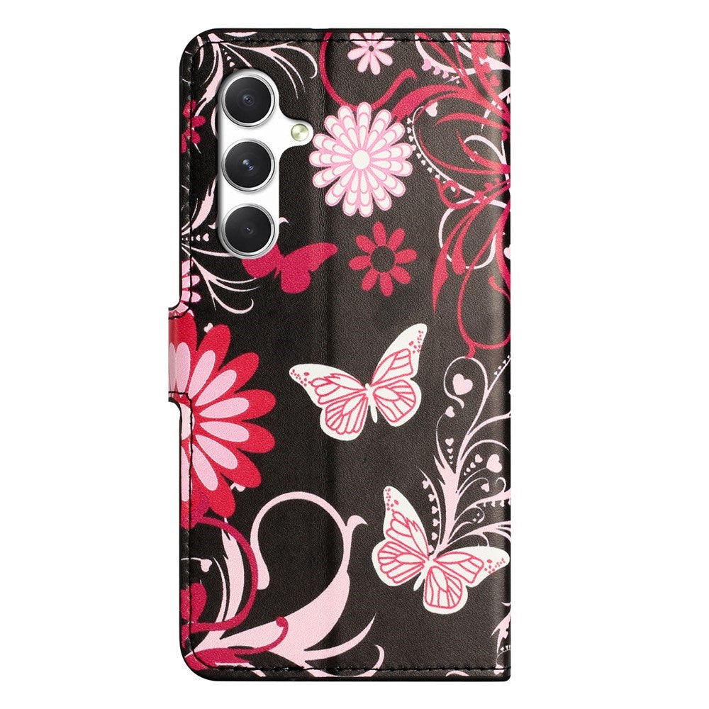 EIDERWOOD Samsung Galaxy S26 FE Flip Mobil Cover inkl. Pung og Ståfunktion - Sort / Sommerfugle