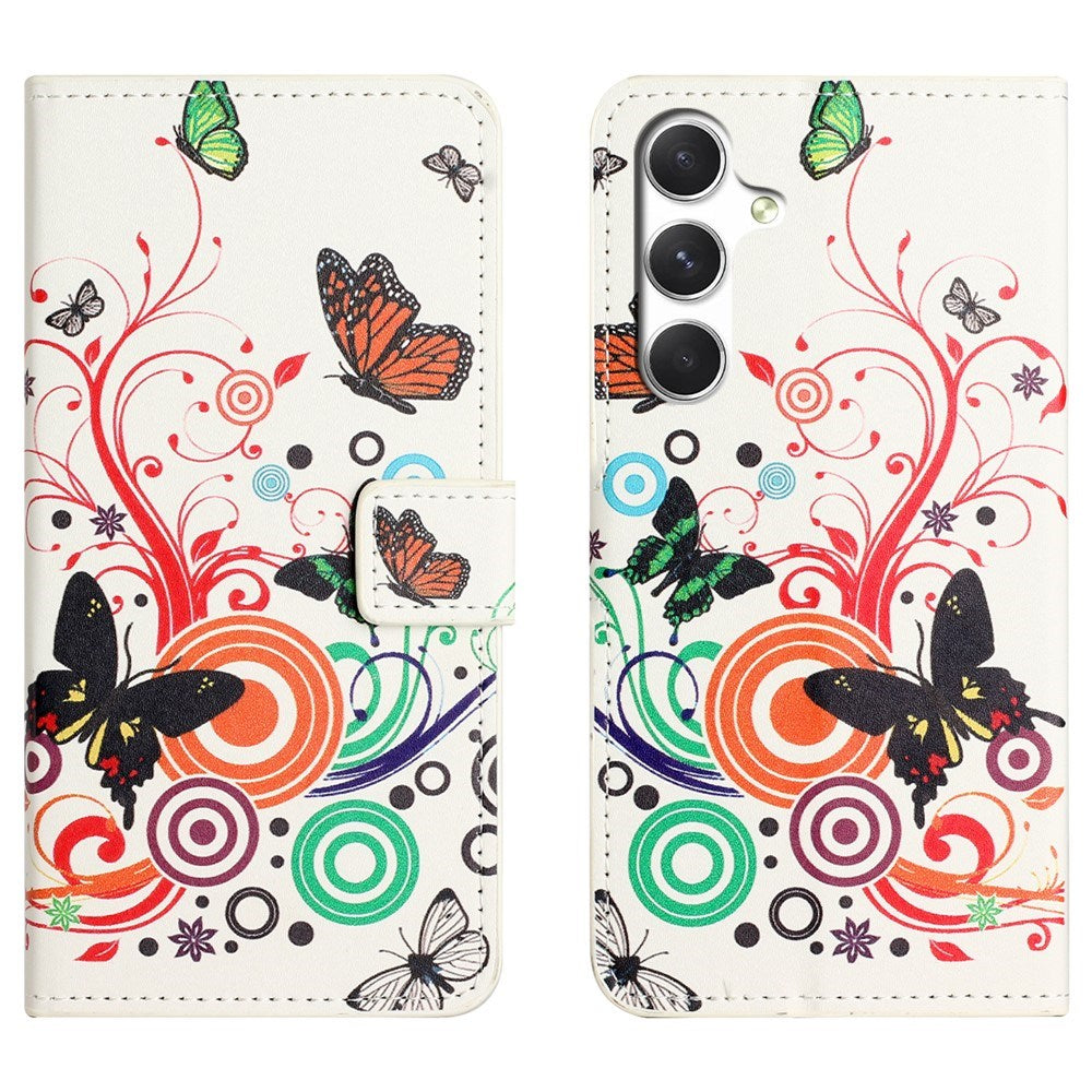 EIDERWOOD Samsung Galaxy S26 FE Flip Mobil Cover inkl. Pung og Ståfunktion - Hvid / Sommerfugle