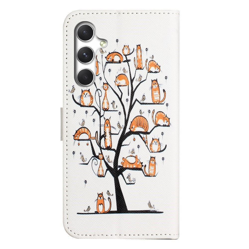 EIDERWOOD Samsung Galaxy S26 FE Flip Cover m. Ståfunktion og Strop - Katte i Træ