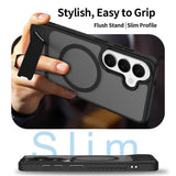 EIDERWOOD Samsung Galaxy S26 FE / S25 Hybrid Plastik Cover m. Kickstand - MagSafe Kompatibel - Sort