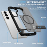 EIDERWOOD Samsung Galaxy S26 FE / S25 Hybrid Plastik Cover m. Kickstand - MagSafe Kompatibel - Sort