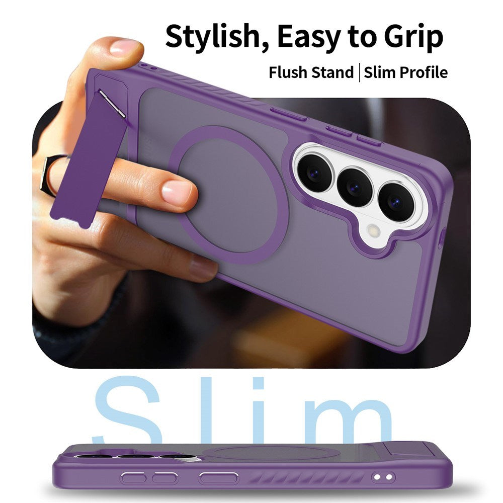 EIDERWOOD Samsung Galaxy S26 FE / S25 Hybrid Plastik Cover m. Kickstand - MagSafe Kompatibel - Lilla