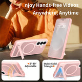 EIDERWOOD Samsung Galaxy S26 FE / S25 Hybrid Plastik Cover m. Kickstand - MagSafe Kompatibel - Lyserød