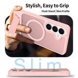 EIDERWOOD Samsung Galaxy S26 FE / S25 Hybrid Plastik Cover m. Kickstand - MagSafe Kompatibel - Lyserød