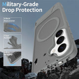 EIDERWOOD Samsung Galaxy S26 FE / S25 Hybrid Plastik Cover m. Kickstand - MagSafe Kompatibel - Grå