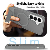 EIDERWOOD Samsung Galaxy S26 FE / S25 Hybrid Plastik Cover m. Kickstand - MagSafe Kompatibel - Grå