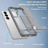 EIDERWOOD Samsung Galaxy S26 FE / S25 Hybrid Plastik Cover m. Kickstand - MagSafe Kompatibel - Grå