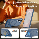EIDERWOOD Samsung Galaxy S26 FE / S25 Hybrid Plastik Cover m. Kickstand - MagSafe Kompatibel - Blå