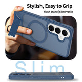 EIDERWOOD Samsung Galaxy S26 FE / S25 Hybrid Plastik Cover m. Kickstand - MagSafe Kompatibel - Blå