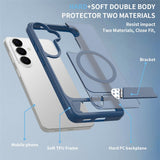 EIDERWOOD Samsung Galaxy S26 FE / S25 Hybrid Plastik Cover m. Kickstand - MagSafe Kompatibel - Blå