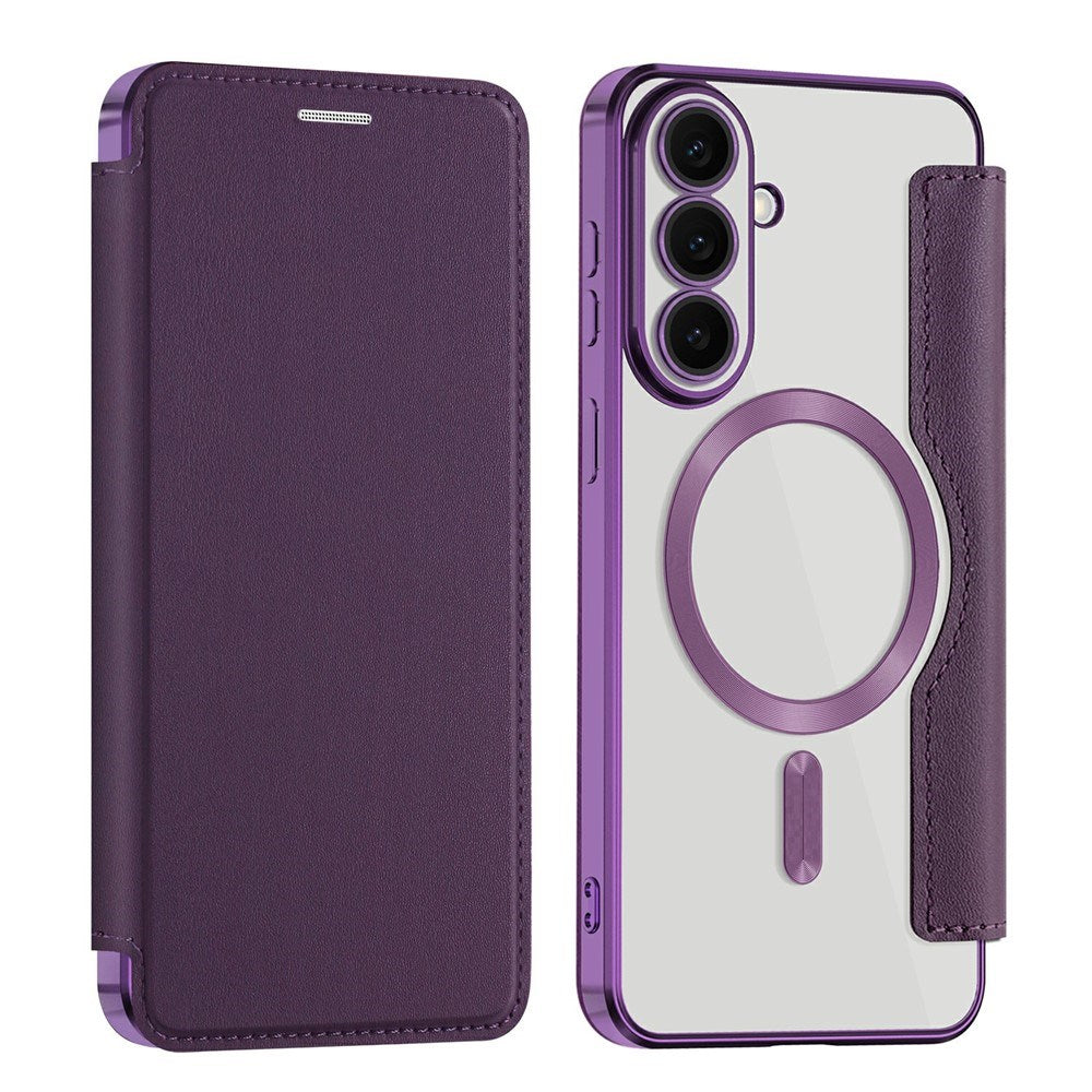 EIDERWOOD Samsung Galaxy S26 FE Flip Mobil Cover m. RFID Blokering og Kameralinsebeskyttelse - Lilla / Gennemsigtig