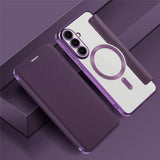 EIDERWOOD Samsung Galaxy S26 FE Flip Mobil Cover m. RFID Blokering og Kameralinsebeskyttelse - Lilla / Gennemsigtig