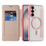 EIDERWOOD Samsung Galaxy S26 FE Flip Mobil Cover m. RFID Blokering og Kameralinsebeskyttelse - Lyserød / Gennemsigtig