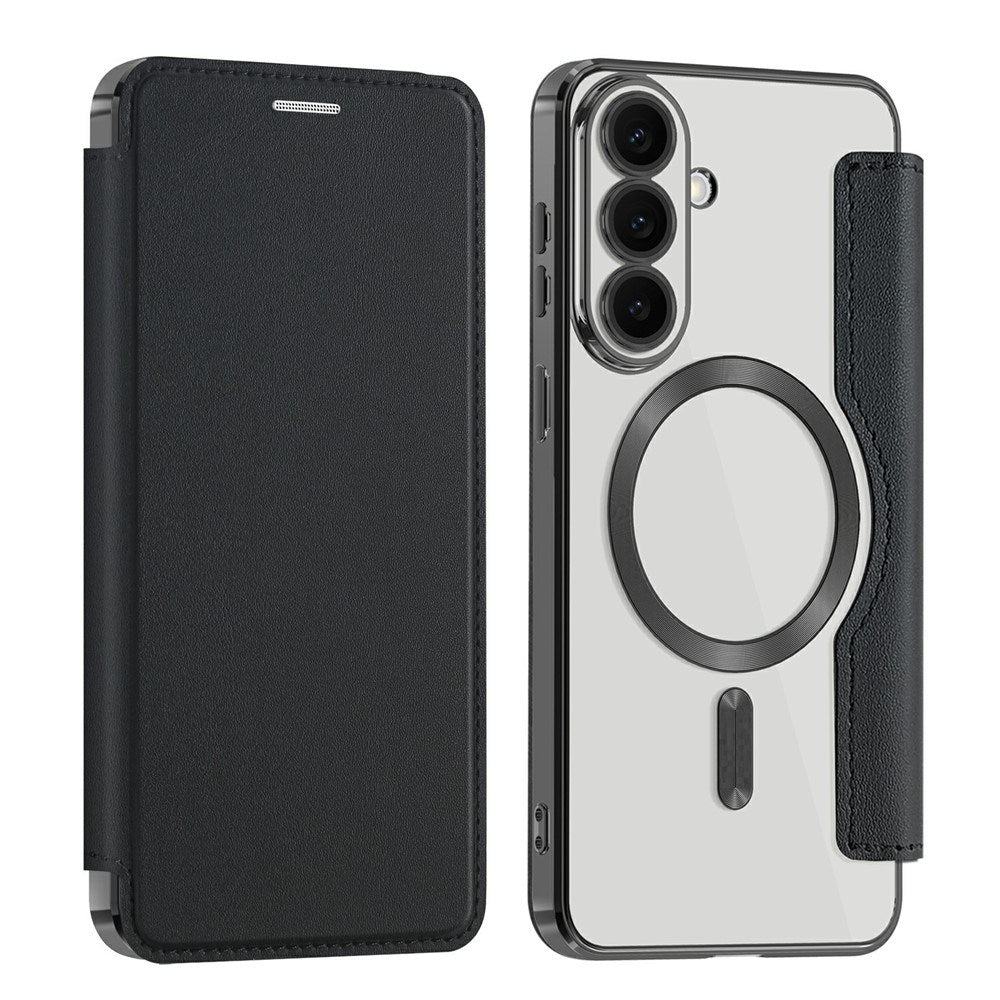 EIDERWOOD Samsung Galaxy S26 FE Flip Mobil Cover m. RFID Blokering og Kameralinsebeskyttelse - Sort / Gennemsigtig