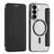 EIDERWOOD Samsung Galaxy S26 FE Flip Mobil Cover m. RFID Blokering og Kameralinsebeskyttelse - Sort / Gennemsigtig