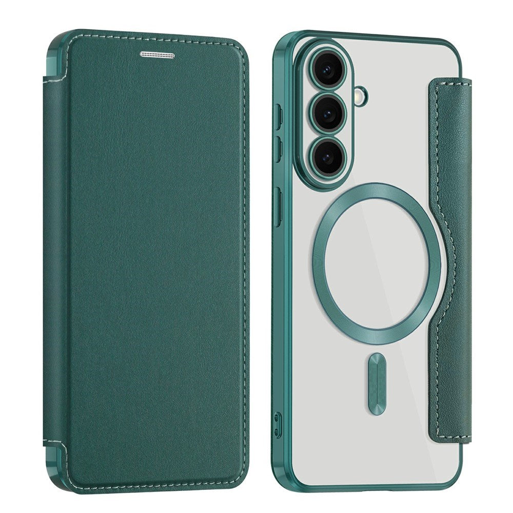 EIDERWOOD Samsung Galaxy S26 FE Flip Mobil Cover m. RFID Blokering og Kameralinsebeskyttelse - Grøn / Gennemsigtig