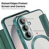 EIDERWOOD Samsung Galaxy S26 FE Flip Mobil Cover m. RFID Blokering og Kameralinsebeskyttelse - Grøn / Gennemsigtig