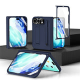 EIDERWOOD iPhone Fold Mobil Cover m. Stylus og Beskyttelsessæt til Skærm og Kamera - Blå