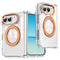 EIDERWOOD iPhone Fold Hybrid Cover med Ståfunktion - MagSafe Kompatibel - Gennemsigtig / Orange