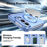 EIDERWOOD iPhone Fold Hybrid Mobil Cover m. Skærmbeskyttelsesglas - MagSafe Kompatibel - Gennemsigtig / Blå