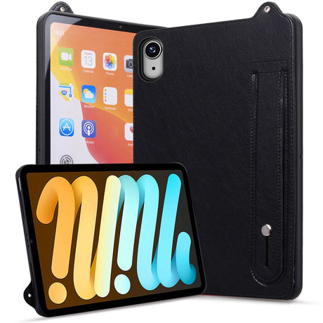 iPad Mini (2026) 8. Gen. EIDERWOOD Kunstlæder Bagside Cover m. Strop - Sort