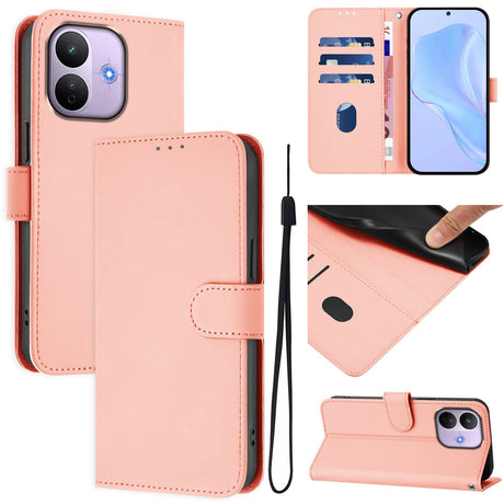 Xiaomi Redmi Note 17 Pro (5G) EIDERWOOD Kunstlæder Flip Cover m. Strop & Kortholder - Lyserød