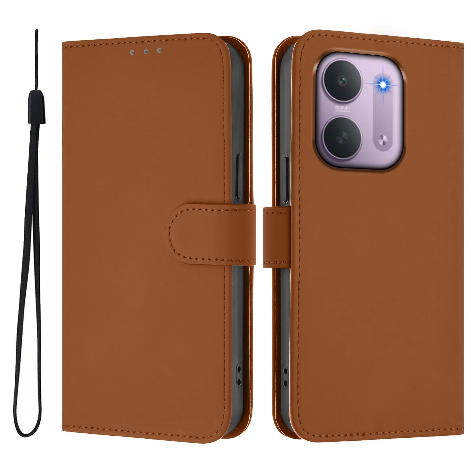 EIDERWOOD Xiaomi Redmi 17C (5G) Kunstlæder Flip Mobil Cover m. Strop - Brun