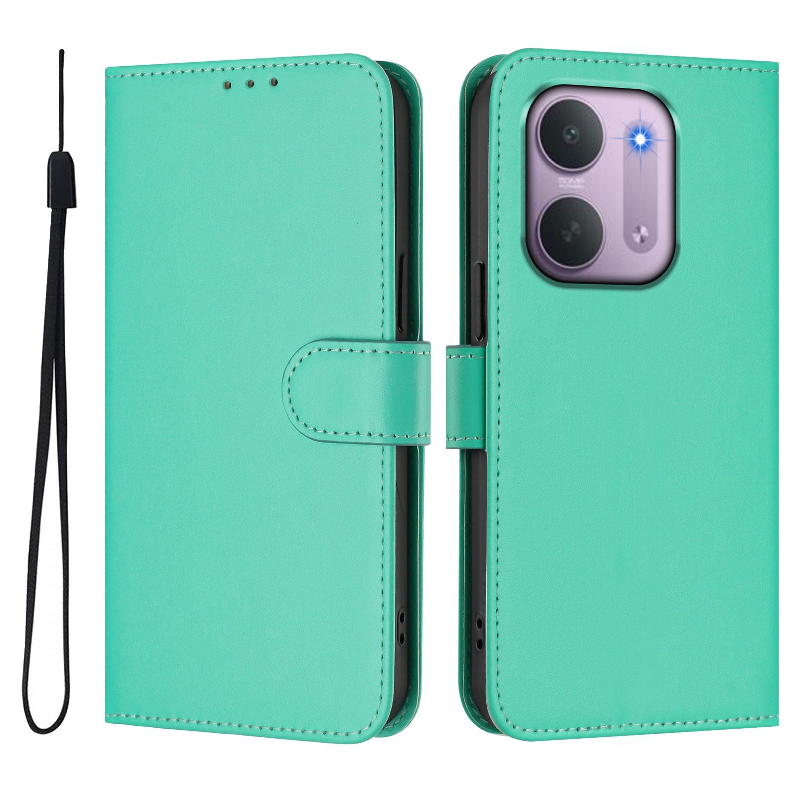 EIDERWOOD Xiaomi Redmi 17C (5G) Kunstlæder Flip Mobil Cover m. Strop - Turkis